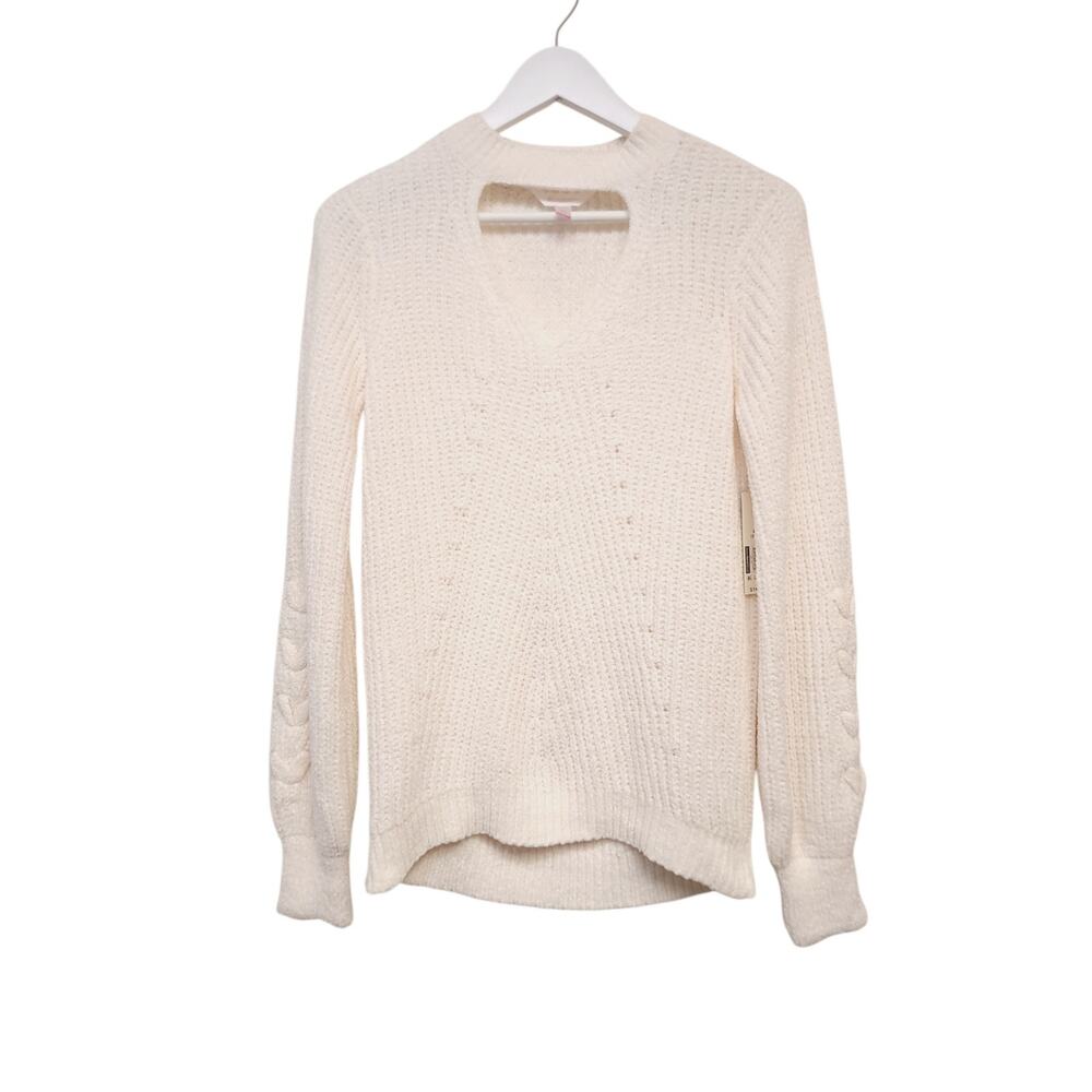 No Boundaries Sweater New Size M 7 -9 Girls Cream Fall Winter Cutout Soft